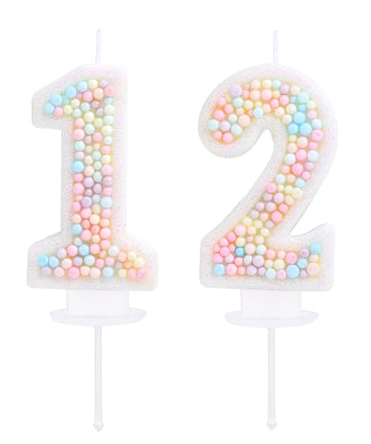 EAKE 12 Geburtstagskerze Macaron Glitzer 3D Nummer 12 Kerzen für Geburtstagskuchen Mädchen Frauen Süßes Thema Zwölf Jahre alt Geburtstag Hochzeit Jahrestag Party Kuchen Dekoration EAKE 12 Geburtstagskerze Macaron Glitzer 3D Nummer 12 Kerzen für Geburtstagskuchen Mädchen Frauen Süßes Thema Zwölf Jahre alt Geburtstag Hochzeit Jahrestag Party Kuchen Dekoration von EAKE