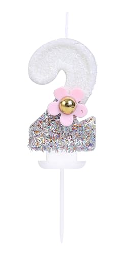 EAKE 2 Geburtstagskerze Candy Macaron Nummer 2 Kerze mit 3D-Blume für Mädchen und Frauen, 2. Geburtstag, süßes Thema, Hochzeitstag, Party, Kuchendekorationen EAKE 2 Geburtstagskerze Candy Macaron Nummer 2 Kerze mit 3D-Blume für Mädchen und Frauen, 2. Geburtstag, süßes Thema, Hochzeitstag, Party, Kuchendekorationen von EAKE