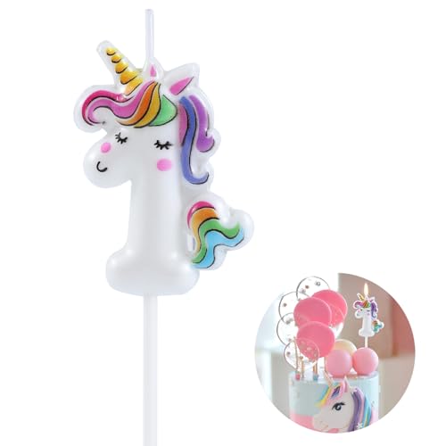 EAKE Einhorn 1 Geburtstagskerze Einhorn 1 Tortenaufsatz, Dekoration für Happy 1st Birthday Party Supplies Einhorn Geburtstagsdekoration, schlafendes Einhorn mit lebendigen Regenbogenfarben EAKE Einhorn 1 Geburtstagskerze Einhorn 1 Tortenaufsatz, Dekoration für Happy 1st Birthday Party Supplies Einhorn Geburtstagsdekoration, schlafendes Einhorn mit lebendigen Regenbogenfarben von EAKE