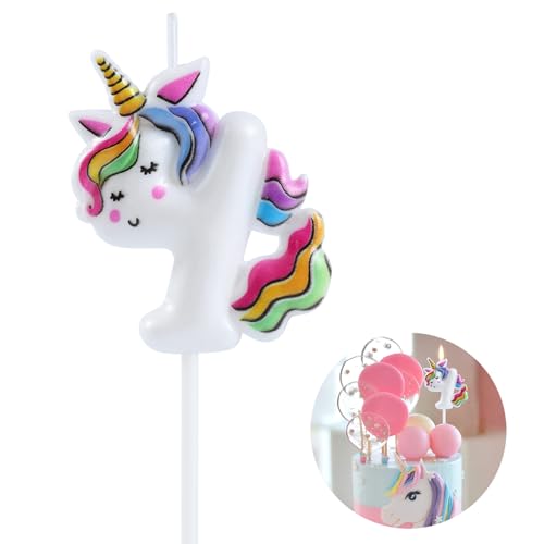 EAKE Einhorn-Kerze, Geburtstagskerze, 4, Einhorn-Kuchenaufsätze, Dekoration für Happy 4th Birthday, Party-Zubehör, Einhorn-Geburtstagsdekorationen, schlafendes Einhorn 4 mit lebendigen EAKE Einhorn-Kerze, Geburtstagskerze, 4, Einhorn-Kuchenaufsätze, Dekoration für Happy 4th Birthday, Party-Zubehör, Einhorn-Geburtstagsdekorationen, schlafendes Einhorn 4 mit lebendigen von EAKE