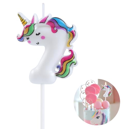 EAKE Einhorn-Kuchendekoration für 7. Geburtstag, Geburtstagsdekoration, Schlafendes Einhorn 7, mit lebendiger Regenbogenfarbe EAKE Einhorn-Kuchendekoration für 7. Geburtstag, Geburtstagsdekoration, Schlafendes Einhorn 7, mit lebendiger Regenbogenfarbe von EAKE