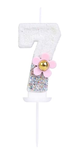 EAKE Kerze zum 7. Geburtstag, Candy, Macaron, Nummer 4, Kerze mit 3D-Blume für Mädchen und Frauen, 7. Geburtstag, süßes Thema, Hochzeitstag, Party, Kuchendekorationen EAKE Kerze zum 7. Geburtstag, Candy, Macaron, Nummer 4, Kerze mit 3D-Blume für Mädchen und Frauen, 7. Geburtstag, süßes Thema, Hochzeitstag, Party, Kuchendekorationen von EAKE