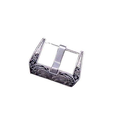 EALLEN Faltschließe,Dornschließe SCHWARZER Verschluss Retro Edelstahl Uhrenschnalle 20mm 22mm 24mm Schwarzes Metall gebürstetes Uhrenarmband Verschluss for Panerai Zubehör(22mm) von EALLEN