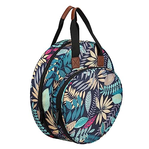 EALLEN Tasche für Garn,Handarbeitstasche Garn-Aufbewahrungskoffer, Häkelnadeln, Stricken, rund, Handtasche, Nähwerkzeuge, Zubehör, Stricknadeln, Organizer(Flower) von EALLEN