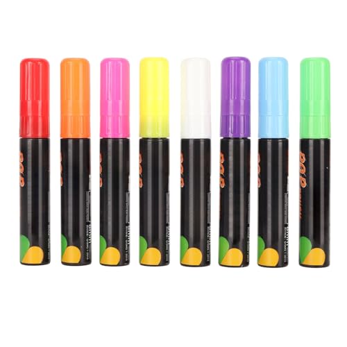 EALRIDV Textmarker Set, Highlighter Stift 8mm 8 Farben Flüssige Kreidestifte Schnelltrocknend Für Fenster Tafeln Glas Kunststoff Metall Büro Schule von EALRIDV