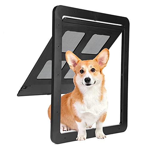 Haustierklappe für Fliegengittertür Katzen- und Hundeklappe mit Magnetverschluss, einfache Montage, geeignet für Balkon, Terrasse und Innentüren (L (330 x 184 mm / 12,99 x 7,24 Zoll)) von EALRIDV