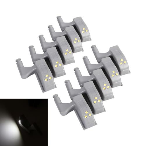 Scharnier LED Licht, 10 Stück LED-Sensorlicht, Kleiderschrank, Universal Schrank Scharnier Licht, einfache Installation für Schlafzimmer Küche Schrank Scharnier LED Licht, 10 Stück LED-Sensorlicht, Kleiderschrank, Universal Schrank Scharnier Licht, einfache Installation für Schlafzimmer Küche Schrank von EALRIDV