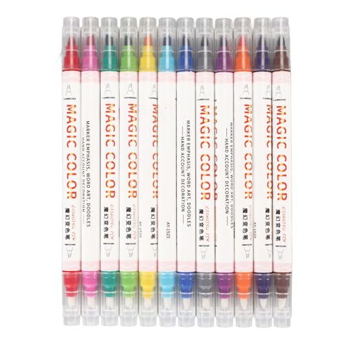 Textmarker Set Highlighter Stift 12 Farben Dual Tip Color Changing Marker Pens Für Schule Büro Studium Künstler DIY Projekte von EALRIDV