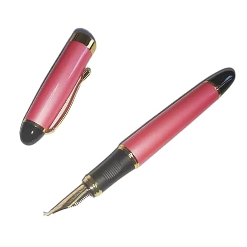 EAMOM Classics Kalligraphie-Stift, dicker Körper, 1,0 mm, gebogene Feder, Metall-Füllfederhalter, luxuriöse Tinte, Geschenkstifte zum Schreiben (Rosa) von EAMOM