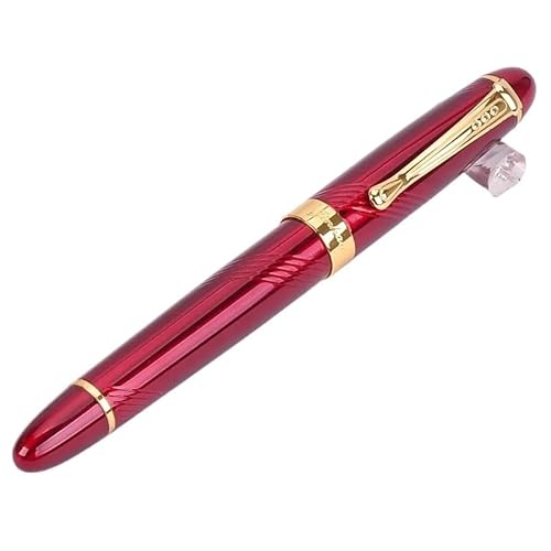 EAMOM Classics Kalligraphie-Stift, dicker Körper, 1,0 mm, gebogene Spitze, Metall-Füllfederhalter, Luxus-Tinte, Geschenkstifte zum Schreiben (Spiralrot) von EAMOM