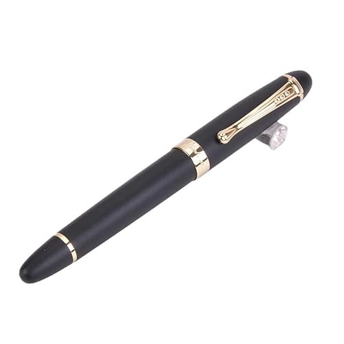 EAMOM Classics Kalligraphie-Stift, dicker Körper, 1,0 mm, gebogene Spitze, Metall-Füllfederhalter, Luxus-Tinte, Geschenkstifte zum Schreiben (mattschwarz) von EAMOM