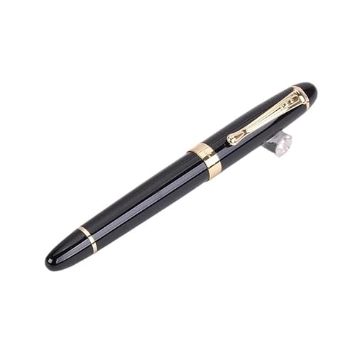 EAMOM Classics Kalligraphie-Stift mit dicker Spitze, 1,0 mm, gebogene Spitze, Metall-Füllfederhalter, luxuriöse Tinte, Geschenkstifte zum Schreiben (glattes Schwarz) von EAMOM