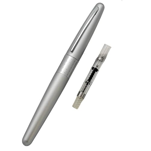 EAMOM Füllfederhalter, Metallstift, Edelstahlfeder, bunt zum Schreiben (silberfarbener Punkt, M 0,5 mm) von EAMOM