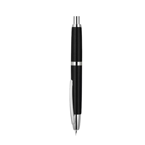 EAMOM Füllfederhalter, einziehbare EF/F-Feder, Metall, Silber/Gold, Clip-Tintenstifte für Studenten, Schreibwarenbedarf (02, EF) von EAMOM