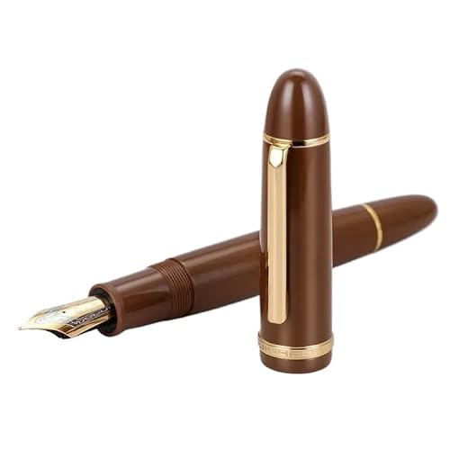 EAMOM Füllfederhalter, mehrfarbig, Acryl, luxuriös, elegant, 0,5 mm/0,38 mm Spitze, Schreibwaren, Bürobedarf, Schreibwaren (X159 Goldkaffee, F (0,5 mm)) von EAMOM