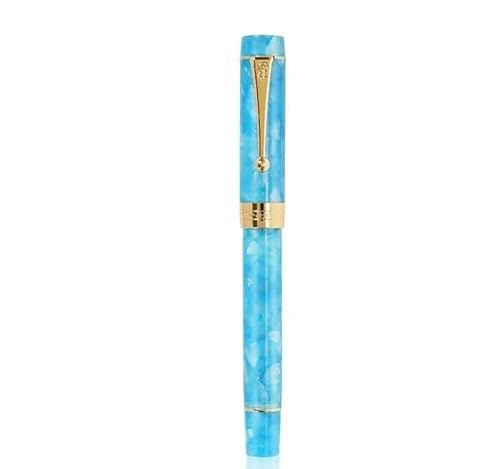 EAMOM Füllfederhalter aus Kunstharz, feine Feder, 18 kg, goldener Clip, Büro, Geschenk, Schreibwaren, Schulbedarf (Haibao Blue) von EAMOM