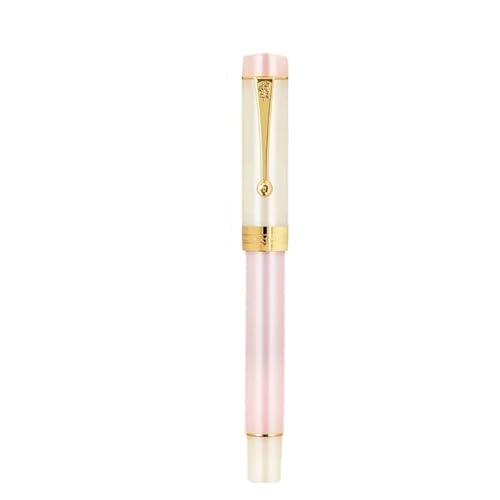 EAMOM Füllfederhalter aus Kunstharz, feine Feder, 18 kg, goldener Clip, Büro, Geschenk, Schreibwaren, Schulbedarf (Hellrosa) von EAMOM