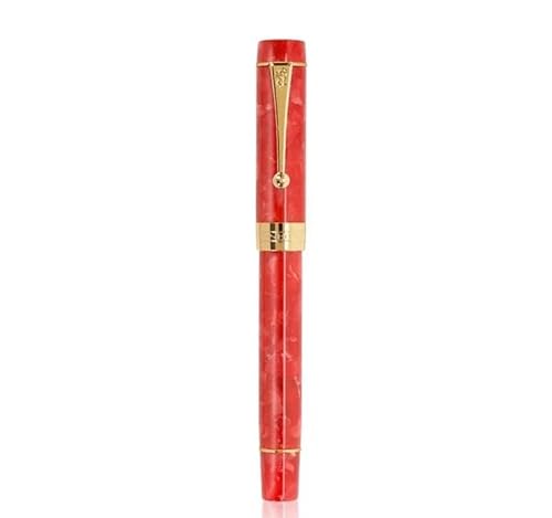 EAMOM Füllfederhalter aus Kunstharz, feine Feder, 18 kg, goldener Clip, Büro, Geschenk, Schreibwaren, Schulbedarf (Kirschrot) von EAMOM
