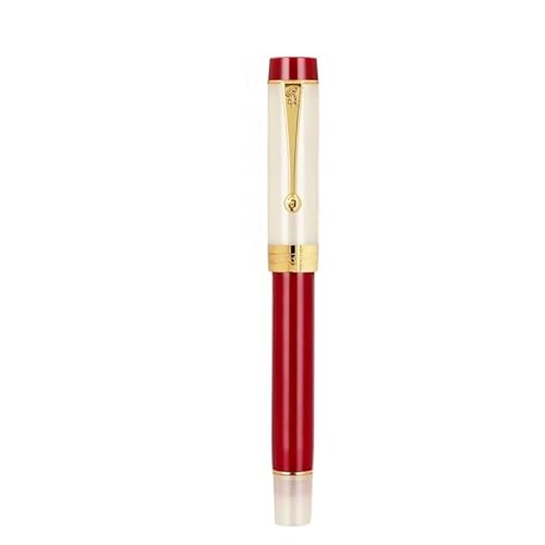 EAMOM Füllfederhalter aus Kunstharz, feine Feder, 18 kg, goldener Clip, Büro, Geschenk, Schreibwaren, Schulbedarf (Palastmuseum, Rot) von EAMOM