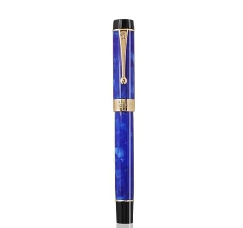 EAMOM Füllfederhalter aus Kunstharz, feine Feder, 18 kg, goldener Clip, Business, Büro, Geschenk, Schreibwaren, Schulbedarf (Tiefseeblau) von EAMOM