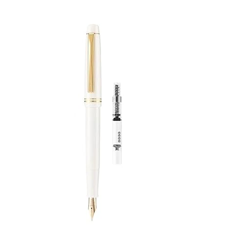 EAMOM Retro-Füllfederhalter, Kalligraphie-Praxis, Schreibwaren mit nachfüllbarer Tinte, Studentenbüro, Signaturstift (Weiß, M 0,5–0,6 mm) von EAMOM