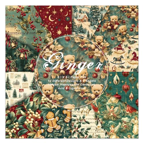 15,2 cm Weihnachten Scrapbooking Karton dekorativ – 24 Blatt Muster Design Papier Pad Decoupage gefaltete Kartenherstellung Origami Geschenkverpackung Zubehör für Tagebücher DIY Handwerk 15,2 cm Weihnachten Scrapbooking Karton dekorativ – 24 Blatt Muster Design Papier Pad Decoupage gefaltete Kartenherstellung Origami Geschenkverpackung Zubehör für Tagebücher DIY Handwerk von EAMOTOL