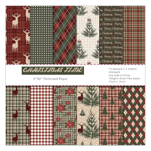 Christmas Aesthetics Scrapbook-Papierblock, 15,2 x 15,2 cm, 24 Blatt, Muster, für Tagebuch, gefalteter Karton, Origami, Basteln, Geschenkverpackungsmaterial Christmas Aesthetics Scrapbook-Papierblock, 15,2 x 15,2 cm, 24 Blatt, Muster, für Tagebuch, gefalteter Karton, Origami, Basteln, Geschenkverpackungsmaterial von EAMOTOL