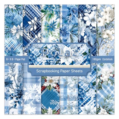 Scrapbooking-Papierblock mit blauen Blumen, 15,2 cm, 24 Blatt, ästhetische Muster, entworfen aus Karton für Hochzeit, Origami, Tagebuch, Decoupage, Tagebuch, Zubehör, DIY, Basteln, Geschenkverpackung Scrapbooking-Papierblock mit blauen Blumen, 15,2 cm, 24 Blatt, ästhetische Muster, entworfen aus Karton für Hochzeit, Origami, Tagebuch, Decoupage, Tagebuch, Zubehör, DIY, Basteln, Geschenkverpackung von EAMOTOL