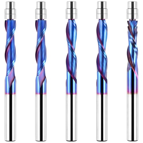 EANOSIC 5 x 1/4-Zoll-Schaft-Spiralfräser-Bit, Upcut/Downcut/Kompression, Vollhartmetall-CNC-Frässtifte für Holzbearbeitung EANOSIC 5 x 1/4-Zoll-Schaft-Spiralfräser-Bit, Upcut/Downcut/Kompression, Vollhartmetall-CNC-Frässtifte für Holzbearbeitung von EANOSIC