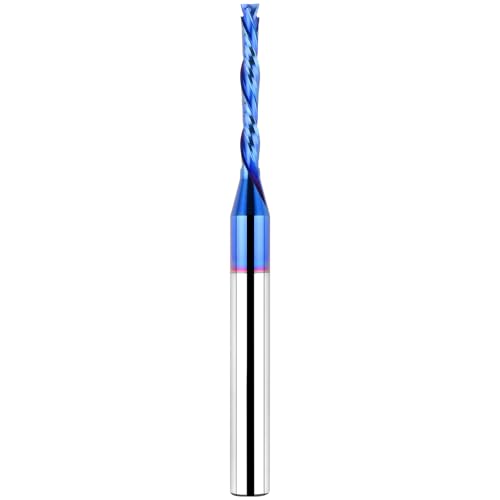 EANOSIC Extra lange 7,6 cm Spiralfräser-Bits, Up-Down-Kompressions-Bit, 0,3 cm Schnittdurchmesser, 0,6 cm Schaft, Vollhartmetall-CNC-Schaftfräser mit NACO-Beschichtung für Holzschnitzerei, Gravur EANOSIC Extra lange 7,6 cm Spiralfräser-Bits, Up-Down-Kompressions-Bit, 0,3 cm Schnittdurchmesser, 0,6 cm Schaft, Vollhartmetall-CNC-Schaftfräser mit NACO-Beschichtung für Holzschnitzerei, Gravur von EANOSIC