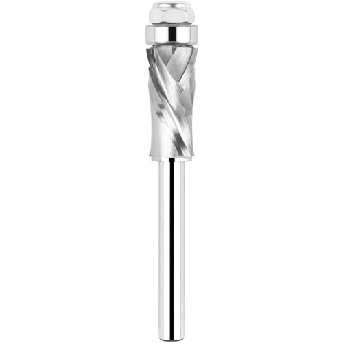 EANOSIC Unteres Kugellager-Fräser-Bit, Spiralfräser, 1/4-Zoll-Schaft, 1,27 cm Schnittdurchmesser, Hoch-/Abschnitt-Vollhartmetall, CNC-Muster/Schablonen-Fräser für Holzbearbeitung EANOSIC Unteres Kugellager-Fräser-Bit, Spiralfräser, 1/4-Zoll-Schaft, 1,27 cm Schnittdurchmesser, Hoch-/Abschnitt-Vollhartmetall, CNC-Muster/Schablonen-Fräser für Holzbearbeitung von EANOSIC