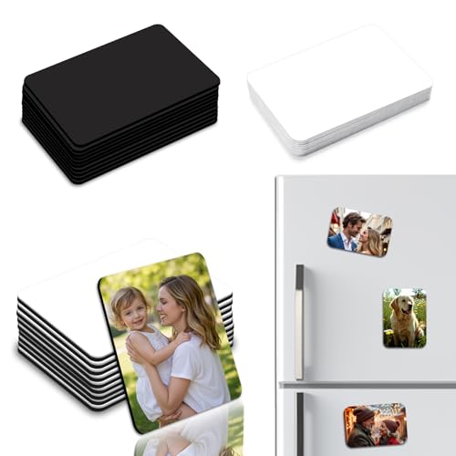 EAPIKON 12Stk Sublimation Rohlinge Magnete aus Aluminium, Personalisiert Kühlschrank-Magnet Blanko Dekorative DIY, Sublimations Magnetisch Aufkleber für Küche Büro Zuhause Dekoration, Rund (5x7,5CM) von EAPIKON