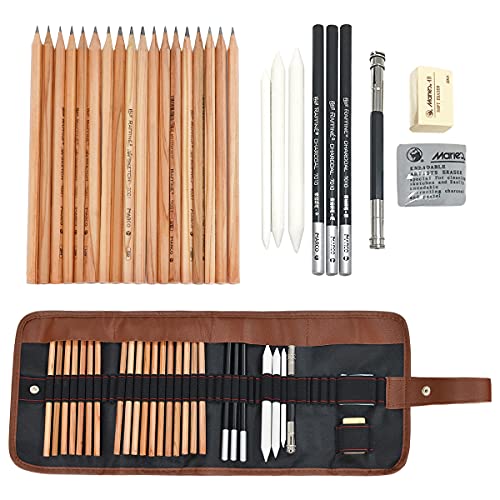 Easehome Zeichenstifte, Skizzenstifte, 29-teiliges Künstler-Set mit Tasche inkl. Skizzenstift, Kohle, Graphit, Radiergummi, Messer, Extender für Kinder und Erwachsene Easehome Zeichenstifte, Skizzenstifte, 29-teiliges Künstler-Set mit Tasche inkl. Skizzenstift, Kohle, Graphit, Radiergummi, Messer, Extender für Kinder und Erwachsene von EASEHOME