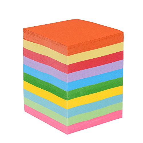 ewtshop® Faltpapier, 1000 Blatt 7,5 x 7,5 cm, 70 g/qm 10 Farben - Bunte hochwertige Faltblätter für Origami und Bastelprojekte von ewtshop