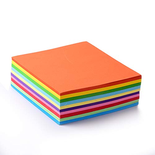 ewtshop® Faltpapier, 500 Blatt 15 x 15 cm, 70 g/qm 10 Farben - Bunte hochwertige Faltblätter für Origami und Bastelprojekte von ewtshop