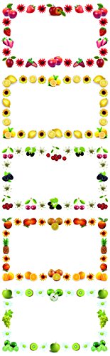 Einmachetiketten"Süße Früchte", 250 Stück - Etiketten mit Früchte-Design, optimal für Marmeladen etc. von ewtshop