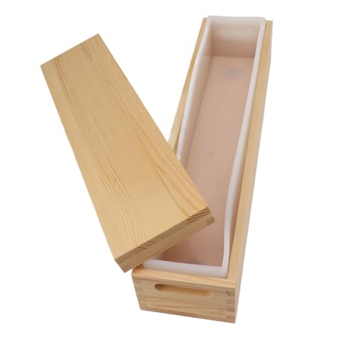 Silikon-Seifenform mit Holzkiste, hohe Temperaturbeständigkeit für selbstgemachte Seifenherstellung und Backen von EASTALOLO