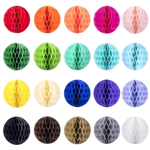 EASY JOY 20er Set Wabenbälle Bunt Honeycomb Balls Pompons Deko Filzkugeln Wabenkugeln Geburtstag Deko Party Dekoration EASY JOY 20er Set Wabenbälle Bunt Honeycomb Balls Pompons Deko Filzkugeln Wabenkugeln Geburtstag Deko Party Dekoration von EASY JOY
