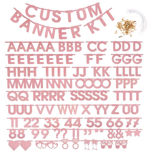 EASY JOY Buchstaben DIY Girlande Banner 127 Stück Glitzernd Rosa Dekorativ Personalisiertes Buchstabensymbol Wiederverwendbar Partyraumdekoration für Party Geburtstag Valentinstag EASY JOY Buchstaben DIY Girlande Banner 127 Stück Glitzernd Rosa Dekorativ Personalisiertes Buchstabensymbol Wiederverwendbar Partyraumdekoration für Party Geburtstag Valentinstag von EASY JOY