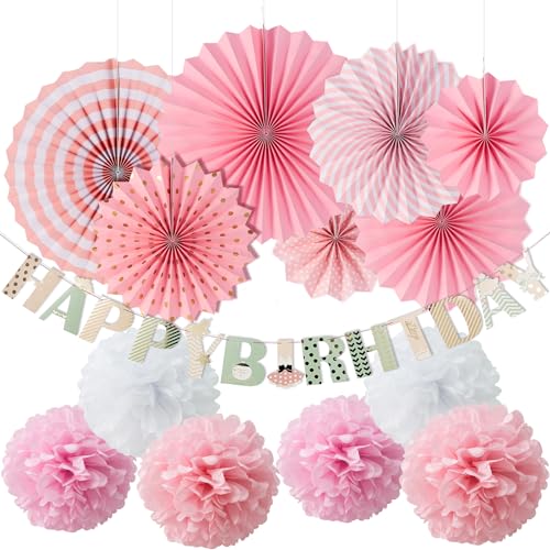 EASY JOY Geburtstagsdeko Mädchen Rosa Happy Birthday Girlande Geburtstag Dekoration Set Wiederverwendbar Tischdeko Party Deko Frauen Happy Birthday Girlande Fächer Pompoms für Kindergeburtstag EASY JOY Geburtstagsdeko Mädchen Rosa Happy Birthday Girlande Geburtstag Dekoration Set Wiederverwendbar Tischdeko Party Deko Frauen Happy Birthday Girlande Fächer Pompoms für Kindergeburtstag von EASY JOY