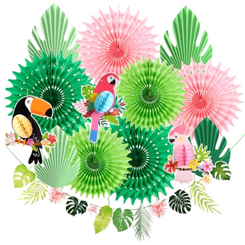 EASY JOY Hawaii Deko Set Dschungel Deko Girlande Geburtstag Papier Tropische Palmblätter Tropical Papagei für Luau Party BBQ Tropischen Garten Party Deko EASY JOY Hawaii Deko Set Dschungel Deko Girlande Geburtstag Papier Tropische Palmblätter Tropical Papagei für Luau Party BBQ Tropischen Garten Party Deko von EASY JOY