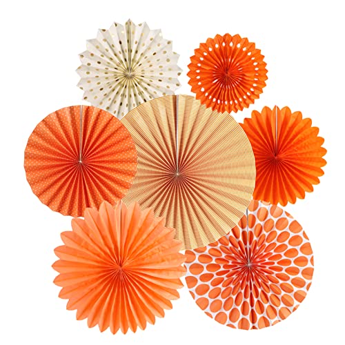 EASY JOY Orange Dekoration Papierfächer Seidenpapier Deko 7 Stück für Geburtstag, Hochzeit, Halloween, Weihnachten, Ostern, Valentinstag EASY JOY Orange Dekoration Papierfächer Seidenpapier Deko 7 Stück für Geburtstag, Hochzeit, Halloween, Weihnachten, Ostern, Valentinstag von EASY JOY