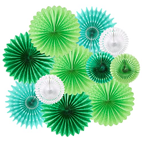 EASY JOY Papier Fächer 11er-Set Dekoration Grün Deko Papiergirlande für Geburtstag Hochzeit Baby Shower Party Dekoration Tischdeko Classroom von EASY JOY