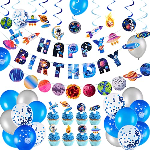 EASY JOY Weltraum Geburtstag Deko, 74er-Set Planet Luftballons Luftschlangen Happy Birthday Banner Girlande Kuchendeko Sonnensystem Space Astronauten für Jungen Kindergeburtstag Geburtstag EASY JOY Weltraum Geburtstag Deko, 74er-Set Planet Luftballons Luftschlangen Happy Birthday Banner Girlande Kuchendeko Sonnensystem Space Astronauten für Jungen Kindergeburtstag Geburtstag von EASY JOY