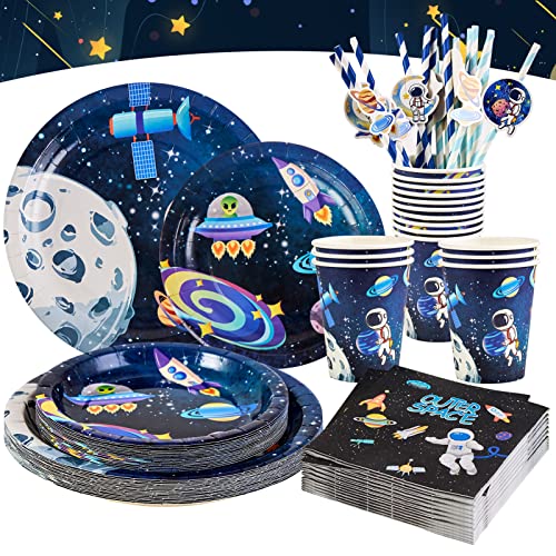 EASY JOY Weltraum deko Partygeschirr, 96 Stück Pappteller Pappbecher Strohhalme Gewebe Geburtstagsdeko Sonnensystem Space Astronauten Planet für Jungen Kindergeburtstag Dekoration EASY JOY Weltraum deko Partygeschirr, 96 Stück Pappteller Pappbecher Strohhalme Gewebe Geburtstagsdeko Sonnensystem Space Astronauten Planet für Jungen Kindergeburtstag Dekoration von EASY JOY