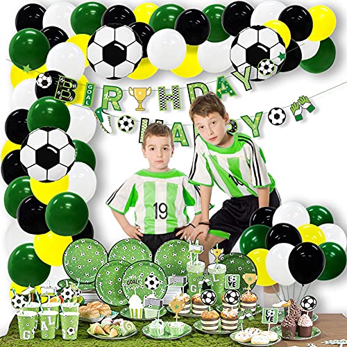 Easy Joy 180 Stück Fußball Thema Partydekorationen Geburtstagsparty Zubehör Set - Luftballon Girlande Kuchendeckel Latexballon Geburtstagsdeko Pappbecher für Kinder Jungen Fußballfans Party Easy Joy 180 Stück Fußball Thema Partydekorationen Geburtstagsparty Zubehör Set - Luftballon Girlande Kuchendeckel Latexballon Geburtstagsdeko Pappbecher für Kinder Jungen Fußballfans Party von EASY JOY