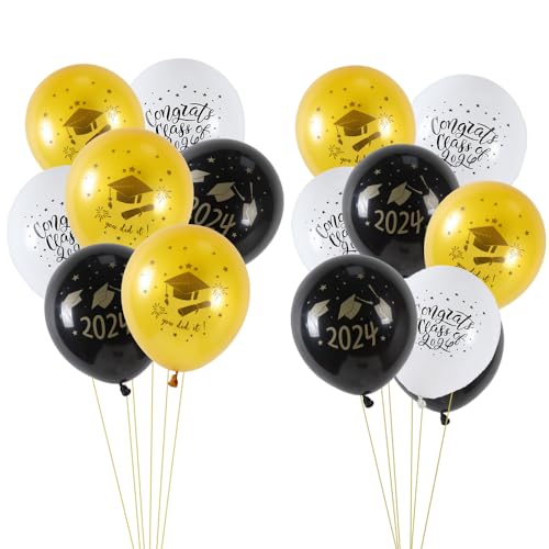Easy Joy Abschluss Luftballon 2024, Deko Abschlussfeier 15 Set Abschluss Deko Prüfung Balloon für Schulabschluss Abi Abitur Studium… von EASY JOY