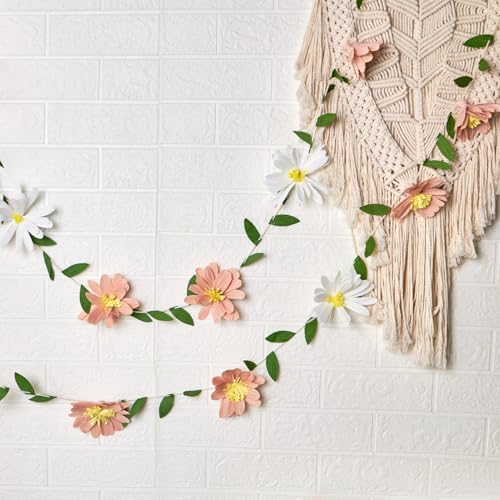 Easy Joy Gänseblümchen Blumen Girlande,Rosa Weiß Papier Girlande Blumen,Daisy Banner Party Decorations für Geburtstag Mädchen Kinder Hochzeit Babyzimmer Gartenparty Frühling Sommer Baby Shower Wand Easy Joy Gänseblümchen Blumen Girlande,Rosa Weiß Papier Girlande Blumen,Daisy Banner Party Decorations für Geburtstag Mädchen Kinder Hochzeit Babyzimmer Gartenparty Frühling Sommer Baby Shower Wand von EASY JOY