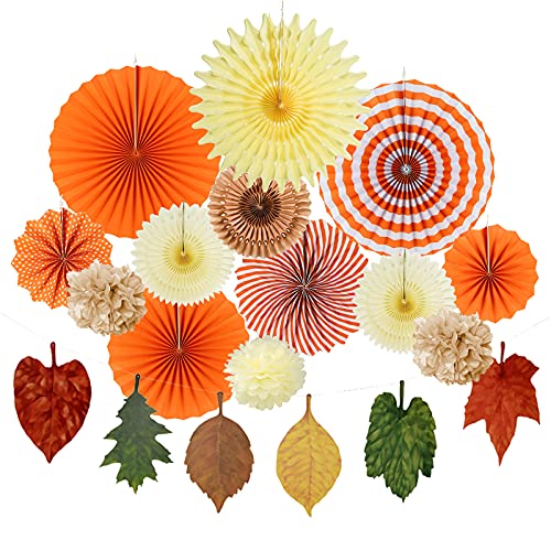 Easy Joy Herbst Deko Blätter Girlande Pompons Orange Rosette Geburtstag Dekoration für Herbsy Party Deko Hochzeit Zimmer Easy Joy Herbst Deko Blätter Girlande Pompons Orange Rosette Geburtstag Dekoration für Herbsy Party Deko Hochzeit Zimmer von EASY JOY