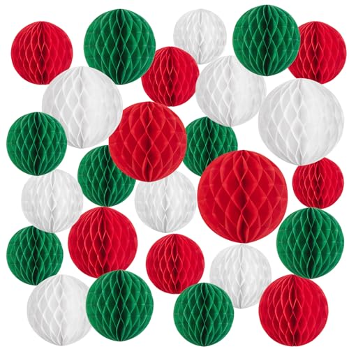 Easy Joy Weihnachten Pompom Dekoration 27 Stück Rot Grün Weiß Papier Pompom Wabenbälle Weihnachten Dekoration Hängende Dekoration Wohnzimmer Tür Weihnachtsbaum Dekoration Set von mehreren Stücken Easy Joy Weihnachten Pompom Dekoration 27 Stück Rot Grün Weiß Papier Pompom Wabenbälle Weihnachten Dekoration Hängende Dekoration Wohnzimmer Tür Weihnachtsbaum Dekoration Set von mehreren Stücken von EASY JOY